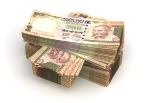 Stack of Indian Rupee (isolated with clipping path)