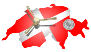 vector conceptual illustration of switzerland as safe